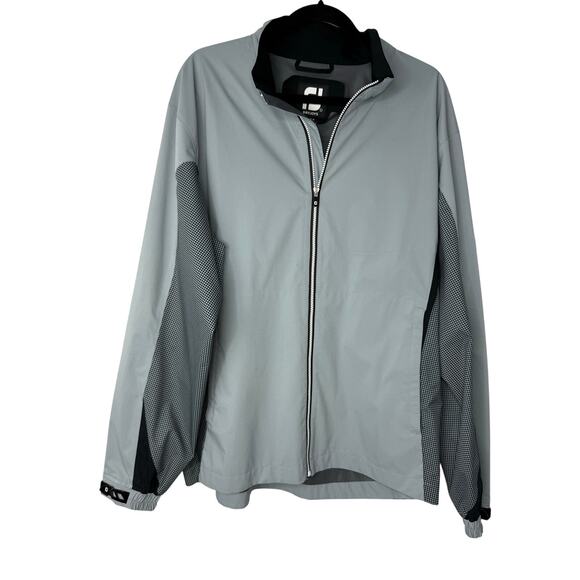 FootJoy DryJoys HydroLite Full-Zip Golf Rain Jacket Men’s Size Large Gray Black - Picture 1 of 8
